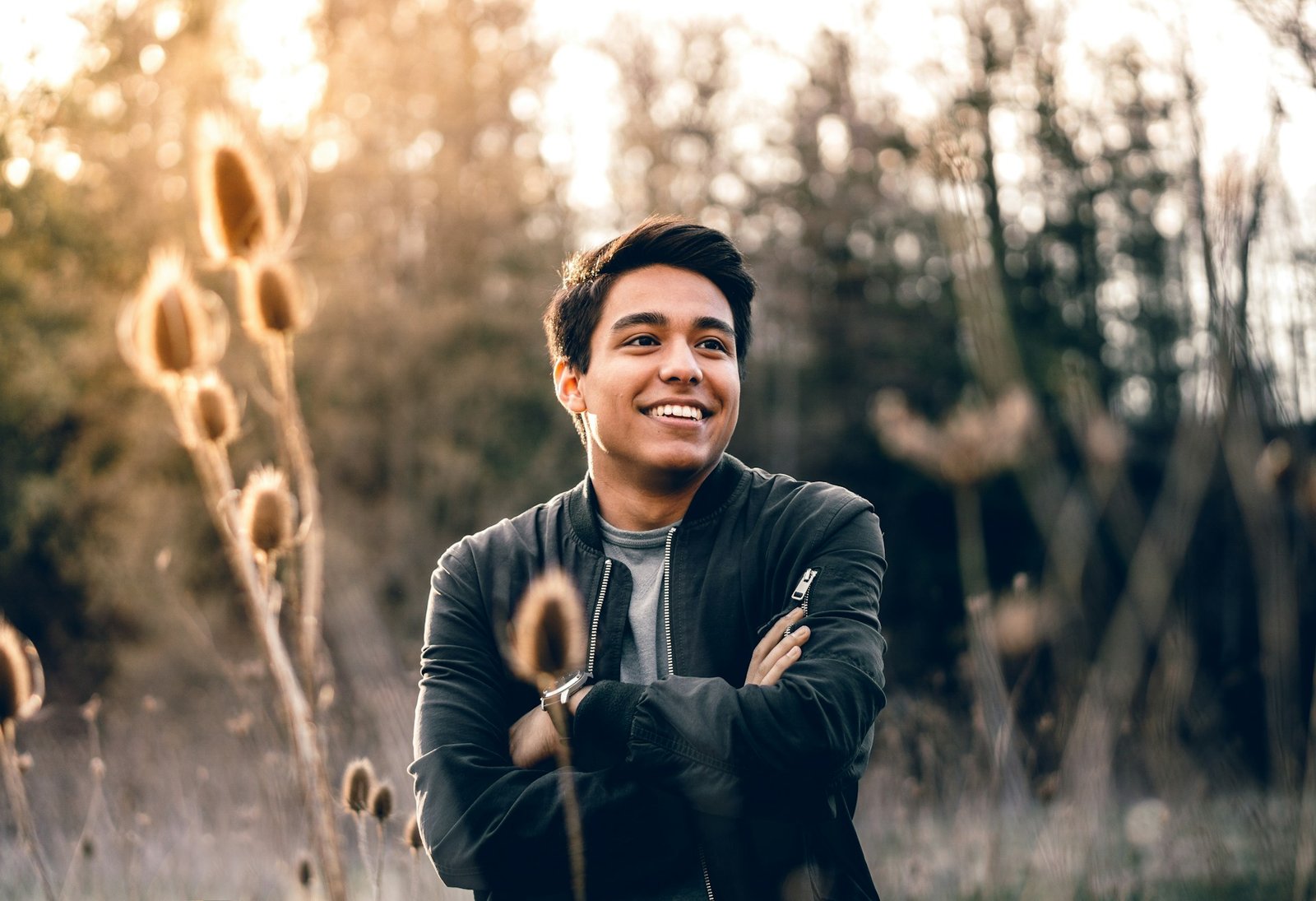 man smiling in the fields