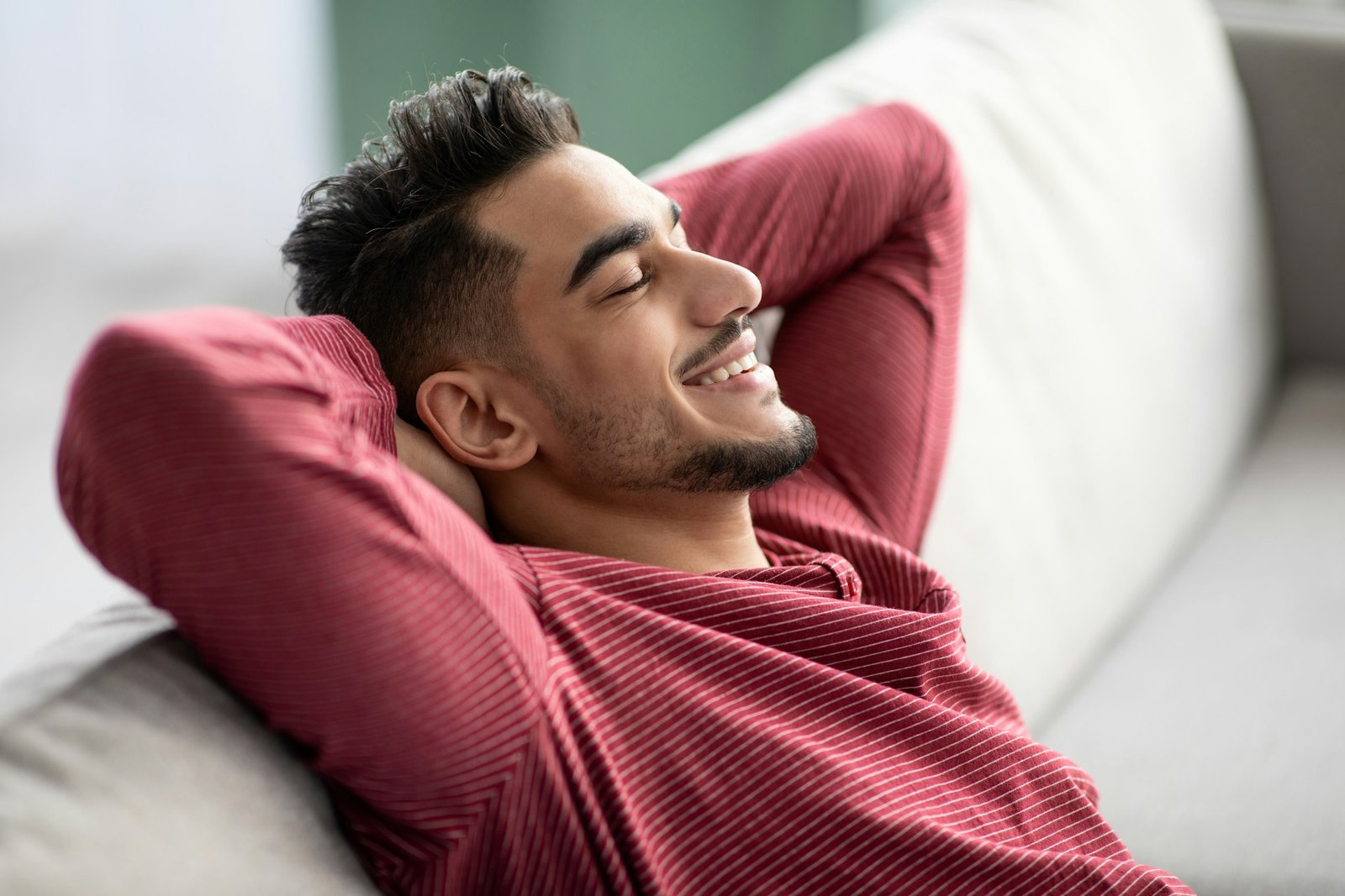 calm happy man
