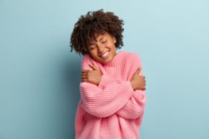 woman with self kindness