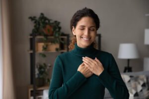 woman with self compassion