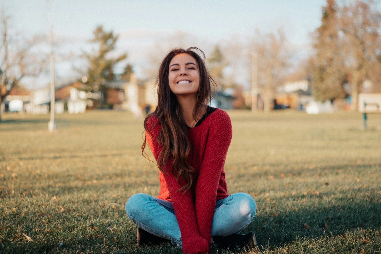woman sitting on the grounds