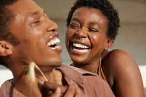 man and woman happy